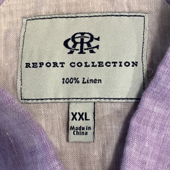 Report Collection Men’s 100% Linen Button Down Shirt - Picture 8 of 13